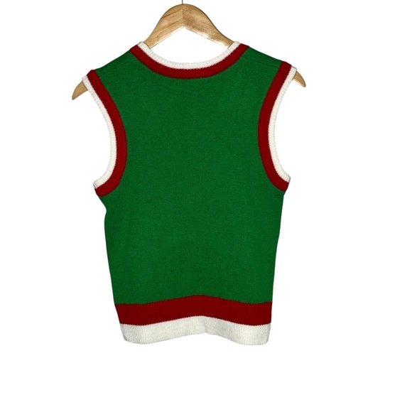 Merry Christmas POOF black white green red Frenchie bulldog sweater vest small s - Picture 6 of 6
